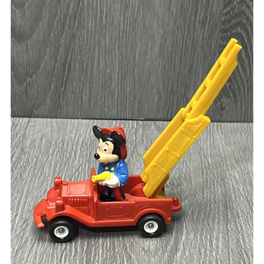 Vintage‎ Bullyland Disney Mickey Mouse Firefighter Fire Truck Toy Car Germany